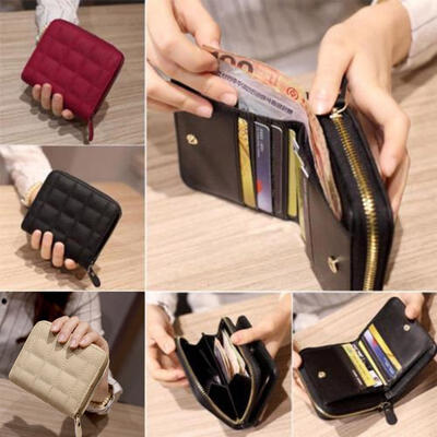 

Fashion Women PU Leather Mini Wallet Card Key Holder Zip Coin Purse Clutch Bag