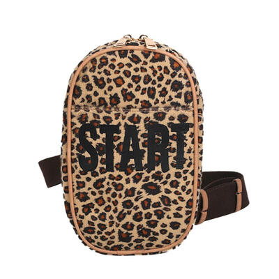 

Retro Women Shoulder Bag Leopard Letter Print Waist Bags Fanny Chest Pack