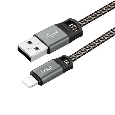 

HOCO U27 Metal Spring Type USB To Lightning Fast Charging Data Cable For Apple IPHONE