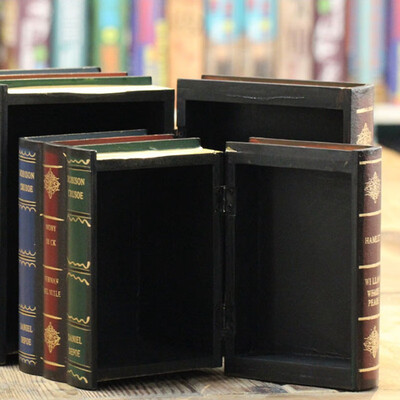 

Wood Vintage Decorative Fake Book Hiddien Secret Storage Box Book Shelf Gifts