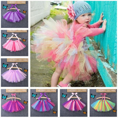 

USA Girls Kids Bow Tutu Party Ballet Dance Wear Dress Skirt Pettiskirt Costume