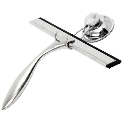 

Bathroom Shower Squeegee Stainless Steel Non-Slip Window Squeegee with Matching Suction Cup Hook Holder Shower Cleaner Squeegee fo