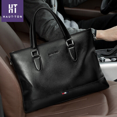 

New leather mens bag shoulder bag mens handbag first layer cowhide computer leisure briefcase tide
