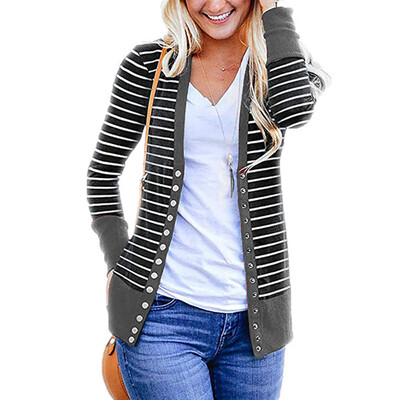 

Women Casual Cardigan Soft Slim Buttons Tops Knitting Sweater Long Sleeve Blouse