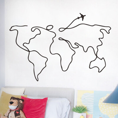 

〖Follure〗Wall Sticker Line Drawing Decor Home Room DIY Decor Simple Style Removable Mural