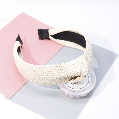 

New Fashion Vintage Bow Knot Cross Hand-Woven Imitate Raffia Holiday Headband Headwear Accessories