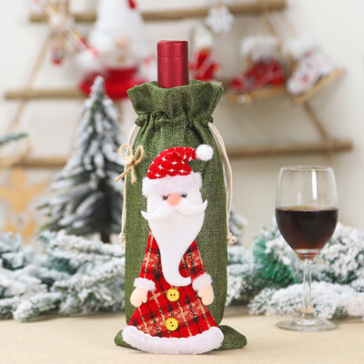 

Siaonvr Merry Christmas Santa Wine Bottle Bag Cover Xmas Festival Party Table Decor Gift