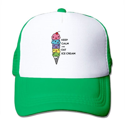 

Fdreattyuny Keep Calm&Eat Ice Cream Fashion Baseball Cap For Men&Women Adjustable Mesh Trucker Hat