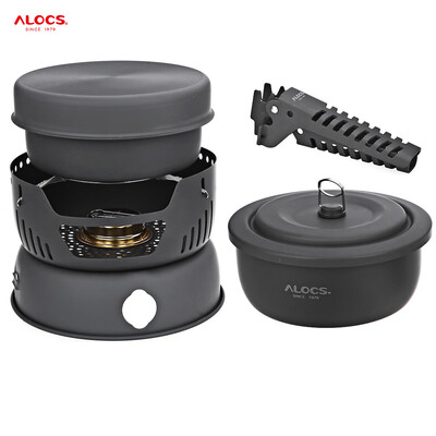 

ALOCS CW - C05 Portable 2 - 4 Person 10pcs Kitchenware Set Alcohol Stove for Outdoor Hiking Camping Picnic