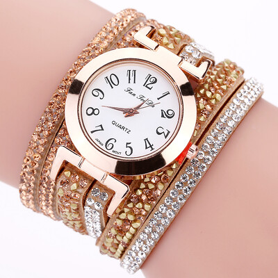 

Fanteeda FD093 Women Wrap Round Rhinestones Quartz Watch