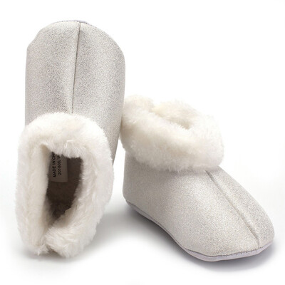 

Newborn Toddler Baby Girls Boys Bling Warm Villus Winter Soft Sole Boot Shoes