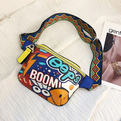 

Bags For Women Luxury Handbag Women Chest Shoulder Bags Graffiti Printed Wide Shoulder Strap Messenger Hobos