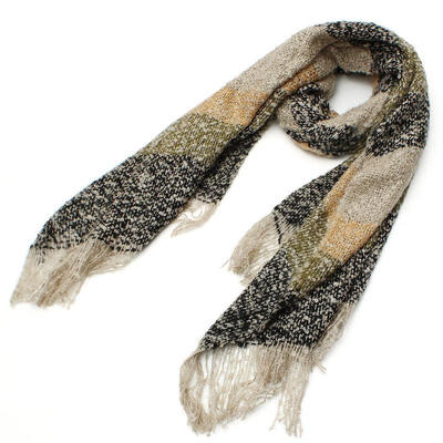 

Fashion Womens Mens Wool Blend Plaid Wrap Winter Warm Fleece Scarf Shawl Scarve