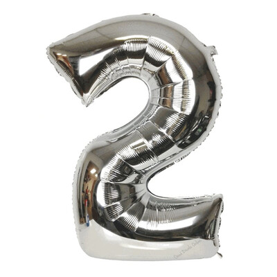 

FUNNYBUNNY 40" Number 0-9 Thickening Silver Foil Air-filled Helium Mylar Balloons for Birthday & Party & Wedding Anniversary