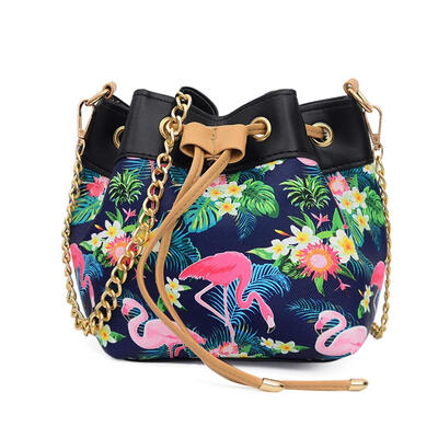 

Printing Drawstring Shoulder Handbags Women PU Leather Chain Crossbody Bags