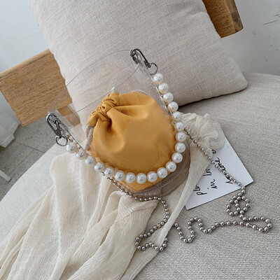 

Tailored Womens Fashion Pearl Transparent Crossbody Shoulder Bags Purse Messenger Bag