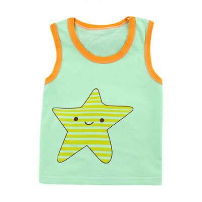 

Kids Underwear Model Cotton Girls Cartoon Tops Solid Color Girls Vest Children Singlet Tops Undershirt