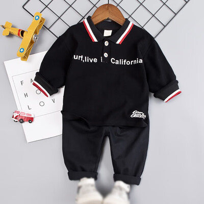 

Toddler Baby Boy Autumn Outfits Long Sleeve Cartoon Letters Print TopTrousers Casual Sets