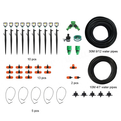 

DIY Drips Irrigation Kit Plant Self-Watering System Adjustable Sprinkler Nozzle & Stake & Tubing for MIsting Cooling Pot Plants Gr