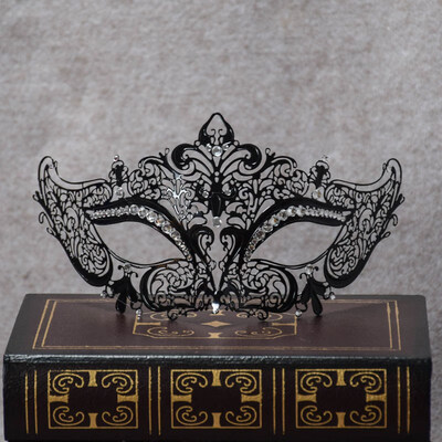 

FUNNYBUNNY Masquerade Mask Shiny Metal Rhinestone Venetian Pretty Party Evening Prom Mask