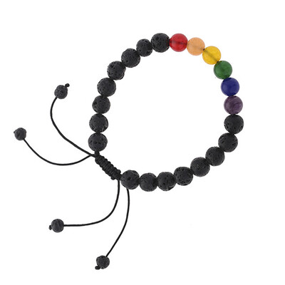 

New Rainbow Bracelets For Man Woman Charm Lover Jewelry Adjustable Natural Stones Bracelets Handcuff Bracelets For Couple