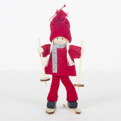 

Christmas Tree Pendant Mini Skiing Doll Xmas Hanging Door Decor Party Ornaments