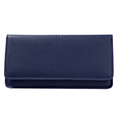 

Women Ultra Thin Solid Color Faux Leather Long Wallet Phone Holder Clutch Purse