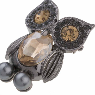 

Clothing Pearl Retro Perfect Corsage Fashion Rhinestone Brooch Ladies Crystal Accessories Owl Pins Gifts Women Jewelry Elegant