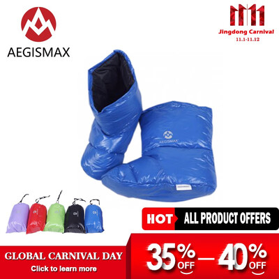 

Aegismax Sleeping Bag Accessories White Duck Down Slippers Ultralight Camping Outdoor Soft Sock Unisex Indoor Warm