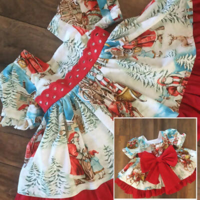 

Christmas Toddler Kids Baby Girl Xmas Flared Party Santa Swing Dress Clothes
