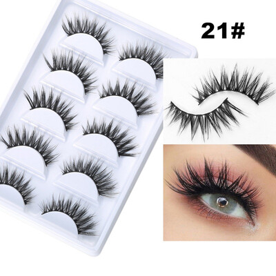 

5 Pairs 3D Mink Hair False Eyelashes NaturalThick Long Eye Lashes Wispy Makeup Beauty Extension Tools