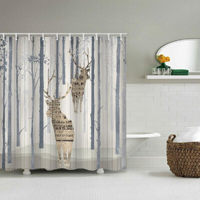 

Shower Curtain Waterproof Polyester Fabric Bath Curtains 12 Rustproof Grommet Holes Anti-mildew Bathroom Curtains for Bathtub Show