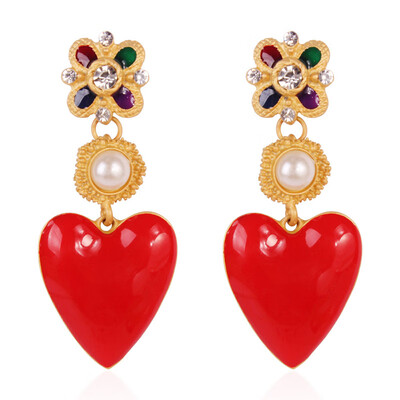 

Solememo Punk ZA Double Heart Pendant Necklace For Women Red Hearts Necklace For Party Wedding Jewelry Gifts Wholesale N6803