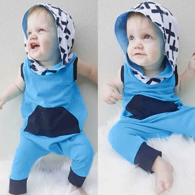 

Toddler Infant Baby Boys Hooded Arrow Splice Romper Jumpsuit Playsuit Clothes