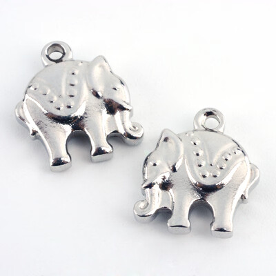 

304 Stainless Steel Elephant Charms Stainless Steel Color 135x115x35mm Hole 15mm