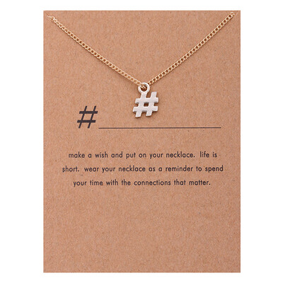 

Fashion Jewelry Hashtag Pendant Statement Necklace For Women