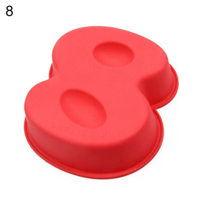 

012345678 Large Silicone Number DIY Cake Mould Birthday Baking Mold Tool