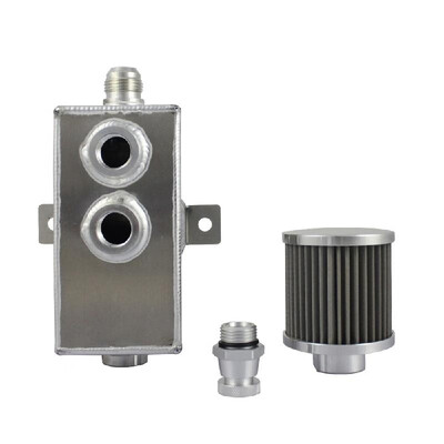 

1L Oil Catch Can Reservoir Tank with Breather Filter Baffled Reservoir Tank