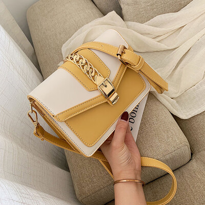 

Summer bag handbag 2019 new Korean version of the tide fashion wild shoulder Messenger bag female simple contrast color small square bag