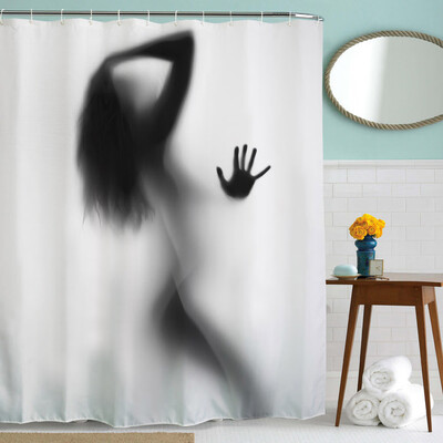 

Gobestart Fabric Waterproof Bathroom Shower Curtain Panel Sheer Decor With Hooks Set G