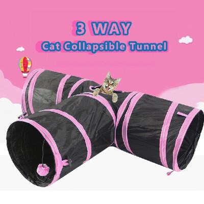 

Cat Tunnel 3 Way Pet Play Tunnel Collapsible Tunnel Toy for Cats Dogs Rabbits Pets