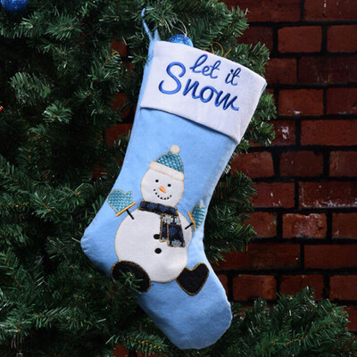 

Christmas Stockings Pendant Cloth Ornaments Christmas Santa Claus Candy Gift Bag Xmas Tree Hanging Decor