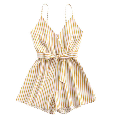 

Starmoon Women Striped Sleeveless V-Neck Dress Rompers Jumpsuit