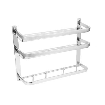 

Greensen Wall Mounted Stainless Steel Double Layer Bathroom Towel Storage Rack Shelf Organizer Bathroom Storage Shelf