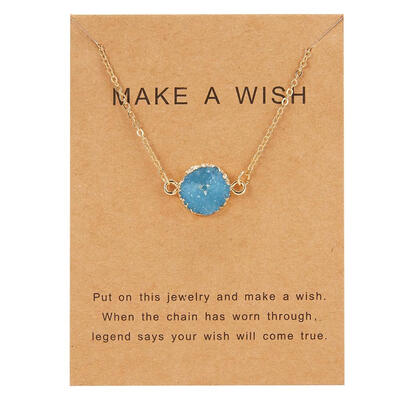 

2019 Newest Natural Stone Resin Round Pendant Necklace Charm Gold Chain Necklace for Women Fashion Jewelry Collares Dropshipping