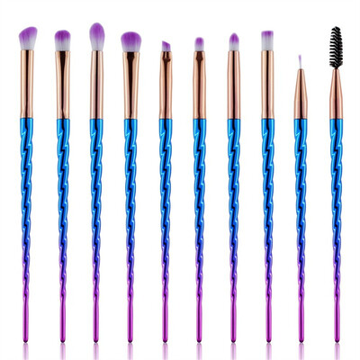 

〖Follure〗10 PCS Makeup Brushes Set Powder Foundation Eyeshadow Cosmetic Spiral Brush New