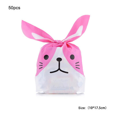 

50Pcs Cartoon Rabbit Christmas Halloween Candies Biscuits Storage Bag Container