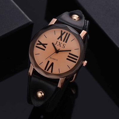 

〖Follure〗Fashion Roman Numerals Simple Casual Leather Padded Strap Womens Quartz Watch