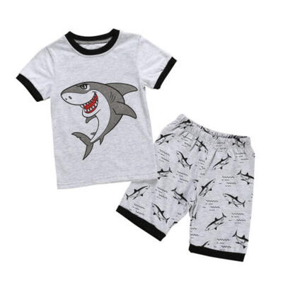 

Summer Toddler Kids Baby Boy Shark Clothes T-shirt TopsShorts Pants Outfits Set