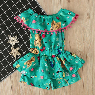 

Toddler Baby Girl Floral Romper Jumpsuit Bodysuit Pants Kids Outfit Clothes